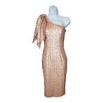 Dress the Population Anthro Dress The Population Savannah Sequin One Shoulder Rose Gold Dress XS NWT Photo 3
