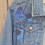 Pilcro  By Anthropologie Blue Embroidered Jean Jacket Photo 2