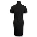 Talbots  Petite Stretch Black Short Sleeve Button Front Collared Shirt Dress Sz 4 Photo 1