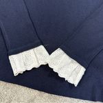 Tuckernuck Women’s Wool Blend Navy Rosemary Eyelet Knit Top Sweater Longsleeve M Blue Size M Photo 9