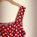 Cambridge Dry Goods Vintage Floral Button Back Midi Sundress Red sz 12 Cotton Photo 12