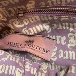 Juicy Couture  Tote Vinyl Gray Purple White Flowers Bag Leather Trim Photo 17