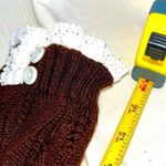 Boot Socks Brown and Cream Cozy Soft & Warm with Ruffle & Button Detail Photo 4