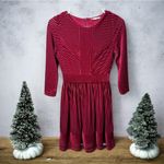 Copper Key  velvet berry ribbed stretch 3/4 waist zippered dress size small Photo 1