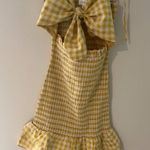 Mable yellow gingham plaid dress size small Gold Photo 3