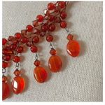 Carnelian and orange crystal statement necklace Photo 3