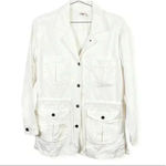 Faherty ‎ White Linen And Cotton Utility Jacket Photo 1