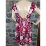 Mon Petit Oiseau red silk floral flutter sleeve dress Photo 2