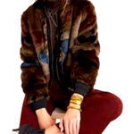 Marrakech Faux Fur Bomber Jacket Women’s S Multicolor Camo Plush Texture Trend Green Photo 0
