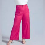 Anthropologie Maeve for  the Colette fuschia cropped wide leg linen viscose pant Photo 5