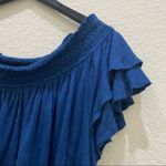Free People OB474685 “Santorini” Off the Shoulder Sapphire Blue Top Size M Photo 6