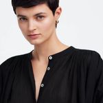 Madewell Balloon-Sleeve Top in Jet Black, Size X-Small Photo 1