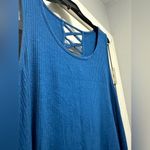 Faded Glory  Lattice Shark Bite Tank Teal Blue Flowy (633) Photo 1