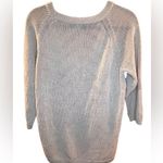 DKNY Women’s Mixed Media Top - Size Medium - Beige with Chevron Design Photo 2