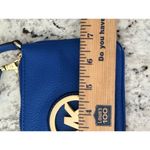 Michael Kors  Fulton Limited Edition Cadet Blue Leather Wristlet Clutch Photo 6