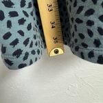 Ann Taylor  Teal Blue Long Sleeve Animal Print Mini Dress Womens MP Peplum Fall Photo 5