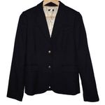 J.Crew Women Schoolboy Jacket 17072 Navy Blue Gold Wool Blazer Suit Coat Size 6 Photo 0
