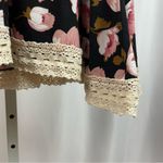 Just Found Large Floral Crochet Cottagecore Boho Modest V Neck Dress Black Photo 3