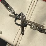 Vintage Clear & Red Murano Glass ''Scarlet Shimmer'' Necklace Toggle Clasp Photo 8