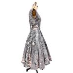 1950s VTG Philmont Sportswear of Miami Grey/Pink Floral Circle Skirt Set M/L Gray Size 12 Photo 1