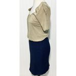 Boden Women's Scoop Neckline Sheath Dress Beige Navy Blue Two Photo 5