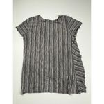 W5 Black & White Striped Gathered Front Top with Yellow Trim Size S Photo 4