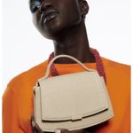 ZARA  Off White Embossed Flap Close Micro Mini Crossbody Bag Purse Photo 0