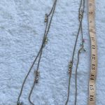 Gold Crystal Iridescent Double Layer Long Necklace Photo 1