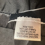 Natori  Black Satin Pajama Set Button Down Long Sleeve/Pants White Piping Medium Photo 8