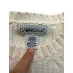 Cabin creek  Women's White Crew knit 100% cotton Sweater Size L Photo 3