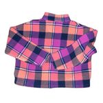 American Eagle Multicolor Plaid Jacket Fleece Sherpa 1/4 Zip Drawstring Waist L Photo 8