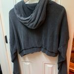 BDG Black Cropped Zip Up Hoodie Photo 2