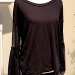 Free People  Black Long Sleeve Mesh / Ruffled Top Photo 0