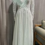 SALE🤍FIND LOVE WEDDING DRESS🤍Elegant White Lace Long Sleeve Gown Size 6 Photo 11