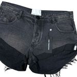 One Teaspoon  Bandits Low Waist Distressed Denim Shorts Black Fade Size 31 NWT Photo 6
