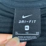 Nike  Dri-Fit Boxy Sweater Black JUST DO IT Ribbed Sweatshirt Size XL EUC #3530 Photo 5