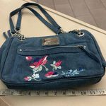 Nicole Miller Nicole by Blue Floral Embroidered Shoulder Bag-no flaws Photo 0
