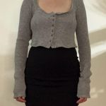 Urban Outfitters Out From Under  Grey Long Sleeve Waffle Knit Crop Top Size: L Photo 0