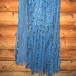 Mac Duggal  20528 Womens Blue One Shoulder Cape Sleeve Embellished Gown Photo 12