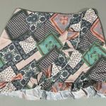 Grey Gray Pink Paisley Patchwork Bohemian Mini Skirt Size S 🎀 Black Photo 0