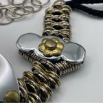 Vintage 1980s Brutalist Chain Mail
Rope & Metal Waist Cinch Belt Silver Photo 1