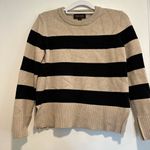 Truth by Republic Women’s Small Petite Tan & Black Striped Pullover Sweater. Size undefined Photo 0