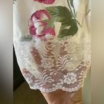 BODY DRAMA summer floral pajama set, lace detail size Medium,‎ vintage White Photo 2