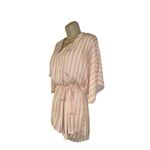 Pink Lily  Striped Belted Shorts Romper Pink White Size Medium Photo 1
