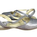 Josef Seibel Fiona 13 Light Blue Grey Leather Flats Cross Photo 3