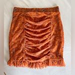 Free People  FP Romi Mesh Ruffle Mini Skirt Orange Floral Y2K Size XS Photo 2