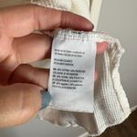 American Eagle  white Waffle henley top crochet sleeves Photo 4