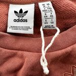 Adidas Crew Neck Sweatshirt Embroidered Shimmer Logo Oversized Ash Pink L NWOT Photo 3