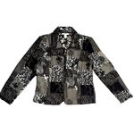 Dress Barn  Jacket Womens Grey Black Tan Colorblock Full Zip Collar Chic Size Photo 1