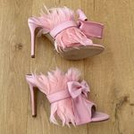 Keeyahri Pumps Feather Bow Open Toe Jenine Fairytale Size 10 Pink Photo 1
